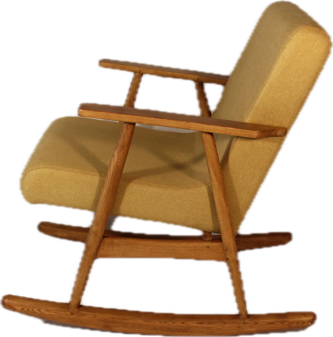 Mustard rocking chair with timber runners